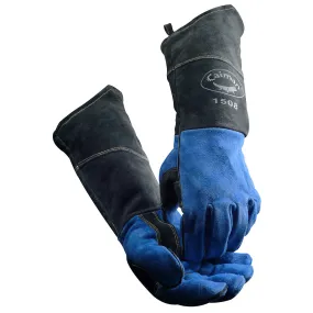 Caiman 1508 18" Premium Split Cowhide MIG/Stick Welder's Glove with Fleece Lining w/ Scalloped Cuff Safety Glove (One Dozen)