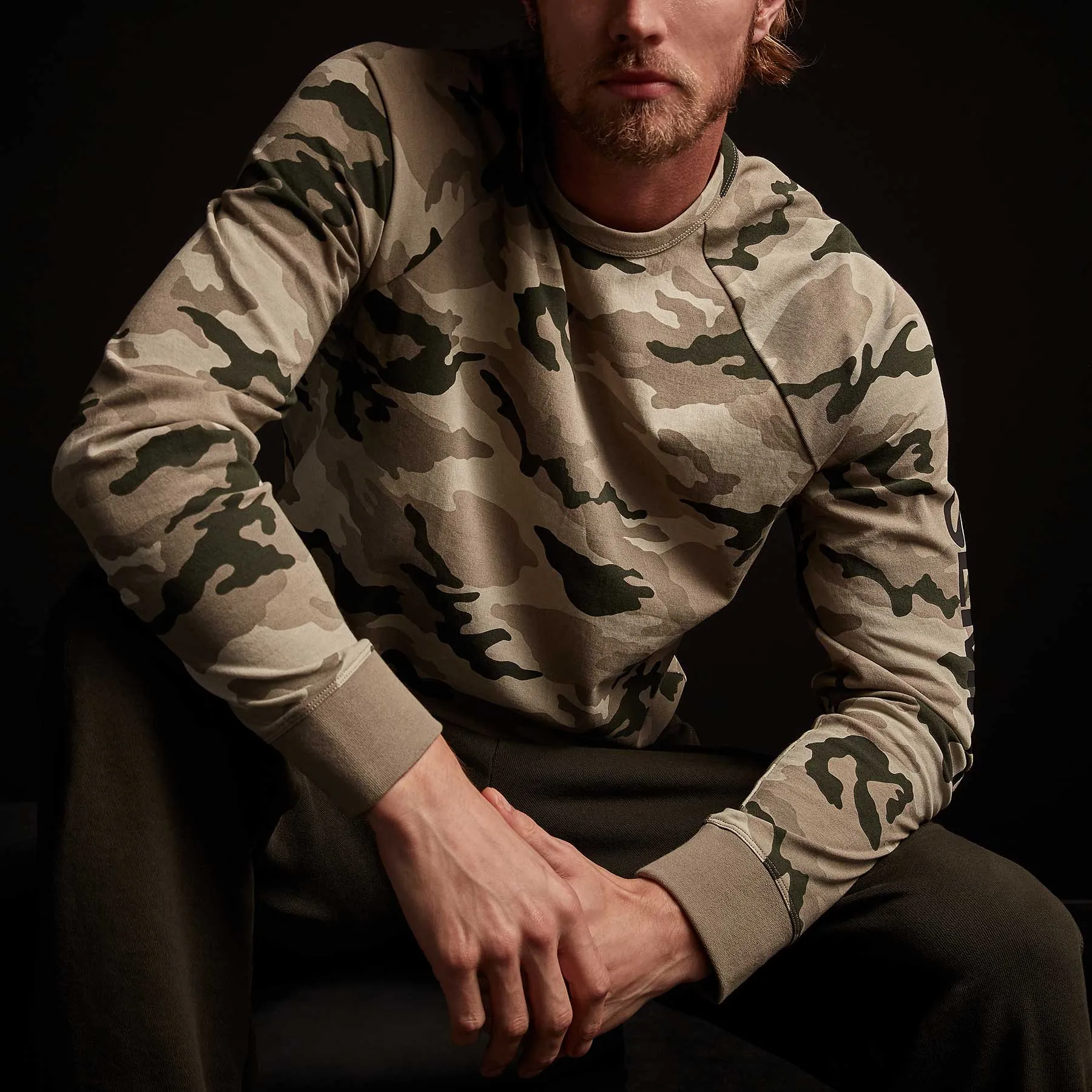 Camo Heavy Jersey Raglan Pullover - Dune Camo