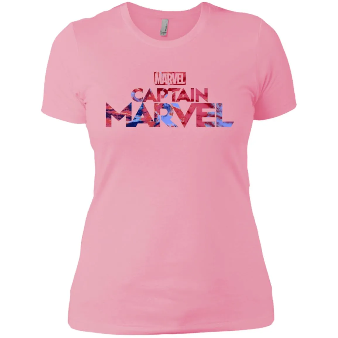 Captain Marvel Bold Tie Dye Movie Logo Women Cotton T-Shirt