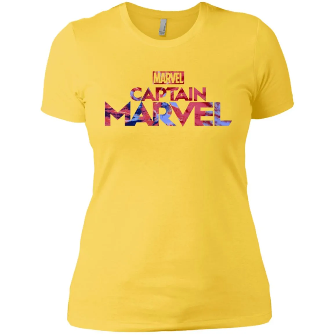 Captain Marvel Bold Tie Dye Movie Logo Women Cotton T-Shirt