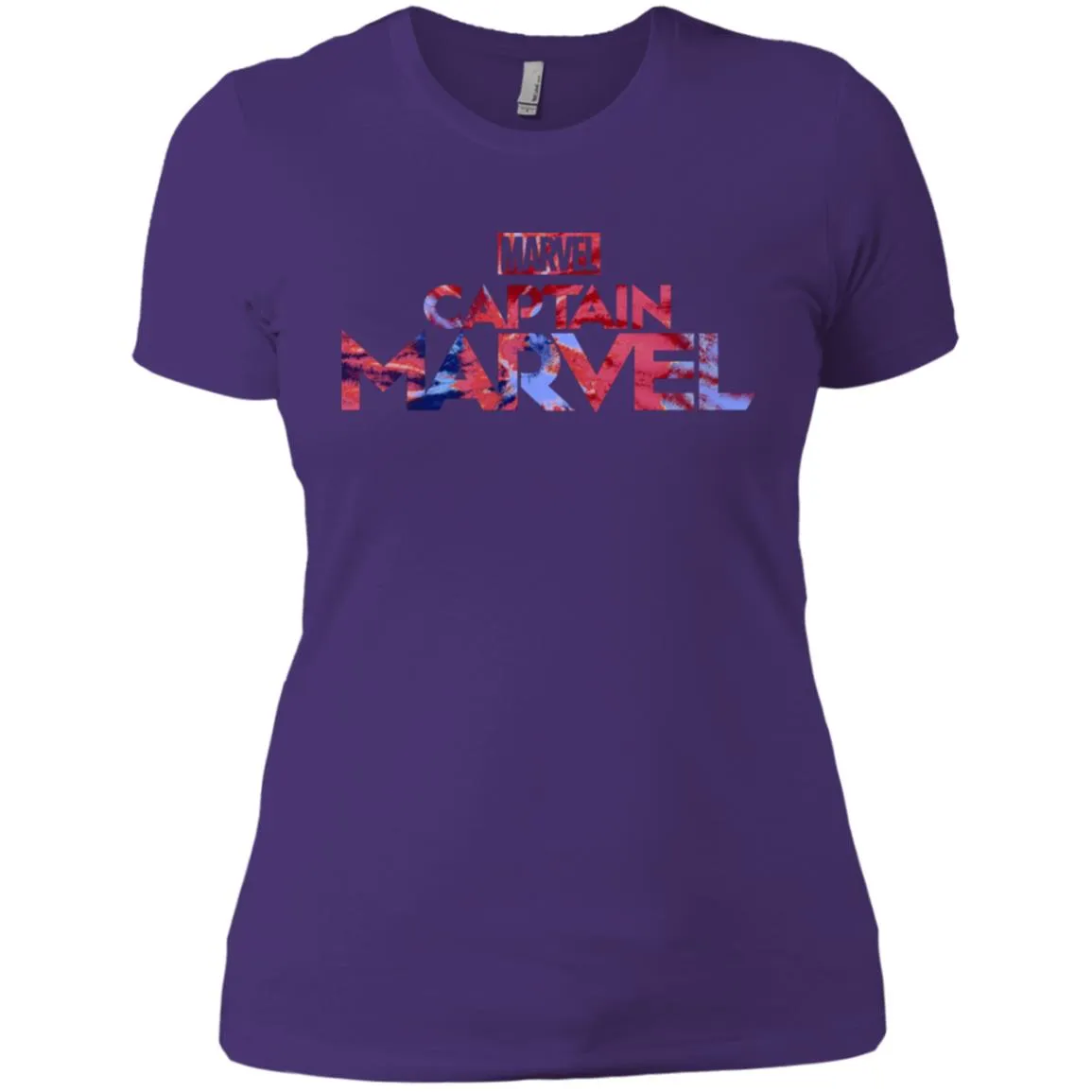 Captain Marvel Bold Tie Dye Movie Logo Women Cotton T-Shirt