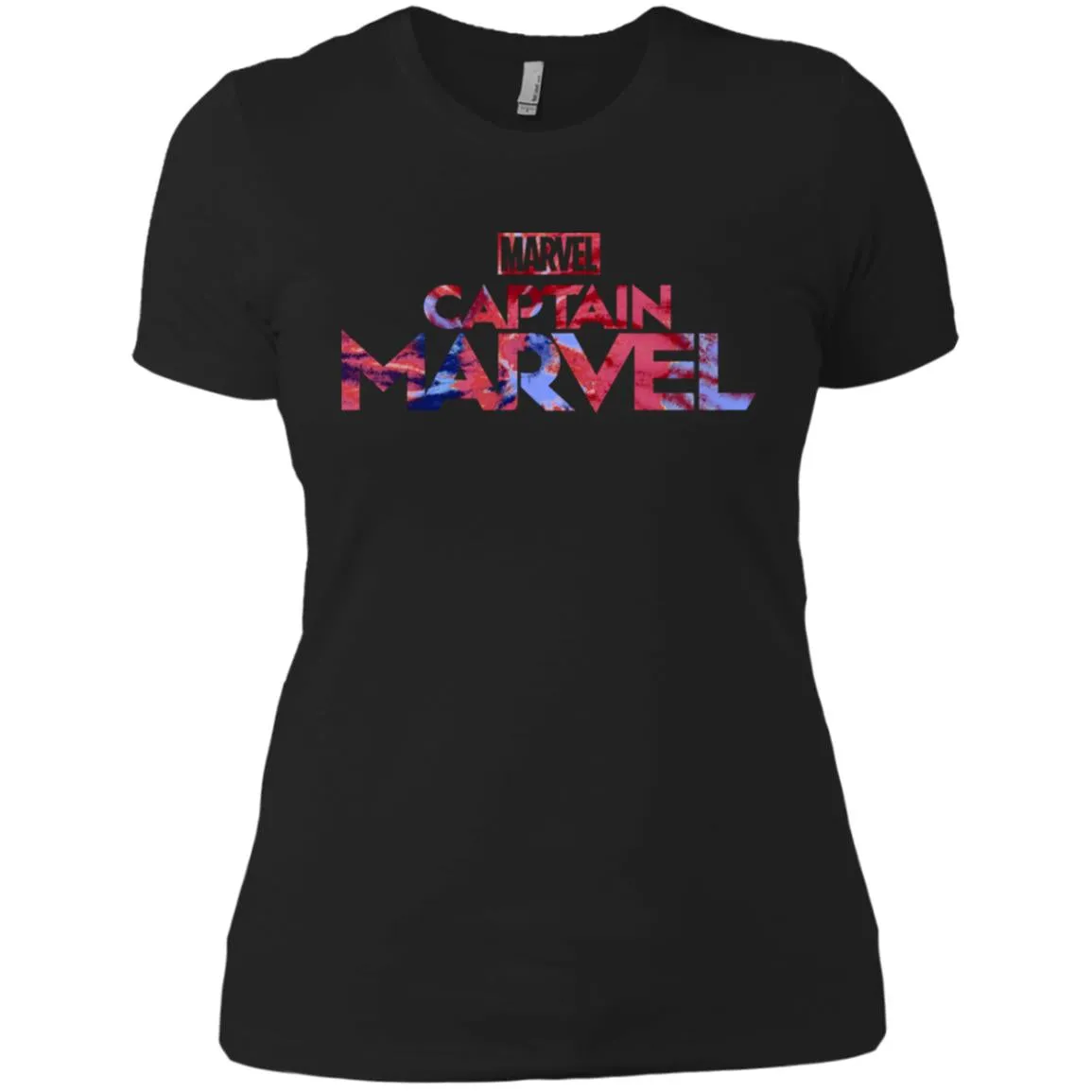 Captain Marvel Bold Tie Dye Movie Logo Women Cotton T-Shirt