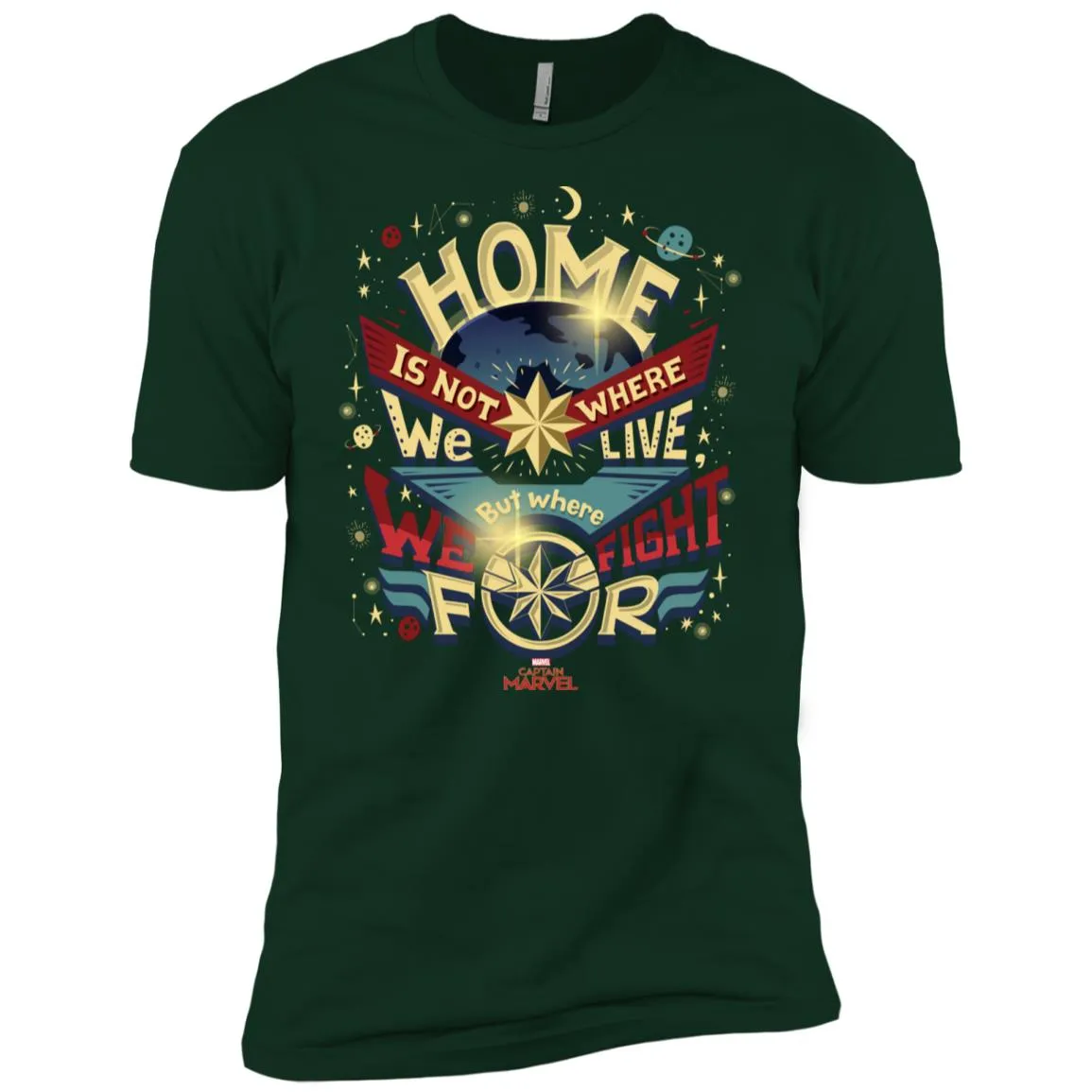 Captain Marvel Home Is What We Fight For Men Short Sleeve T-Shirt