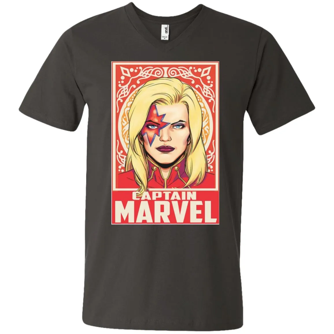 Captain Marvel Ornament Men V-Neck T-Shirt