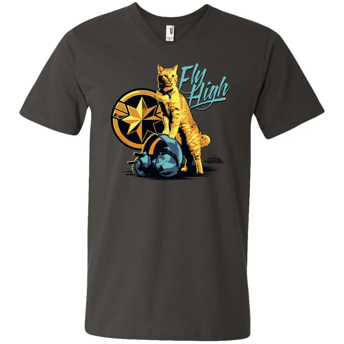 Captain Marvel Symbol Goose Fly High Men V-Neck T-Shirt