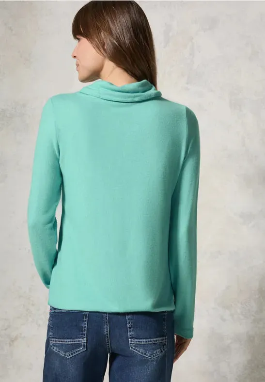 Cecil Cosy feel cowl neck sweater in Green Or Lilac 322387