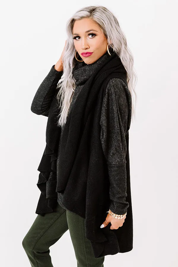 Chic In The Moment Poncho In Black