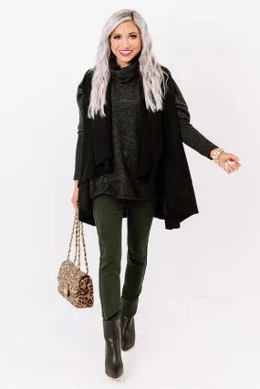 Chic In The Moment Poncho In Black