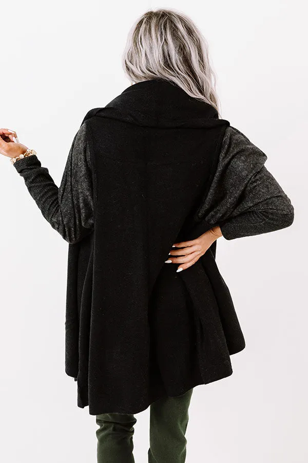 Chic In The Moment Poncho In Black