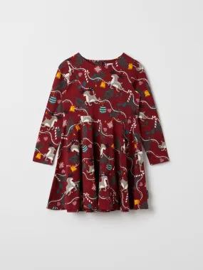 Christmas Print Girls Dress