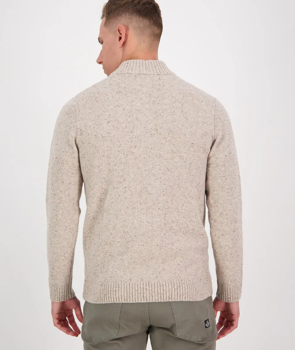 Clifton Half Placket Jumper - Oatmeal