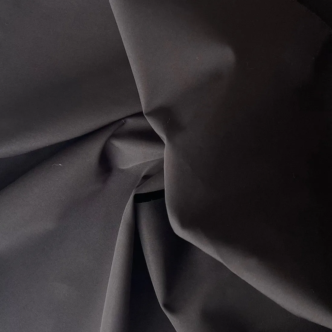 Coal Black Crisp Cotton Poplin (Made in Italy)