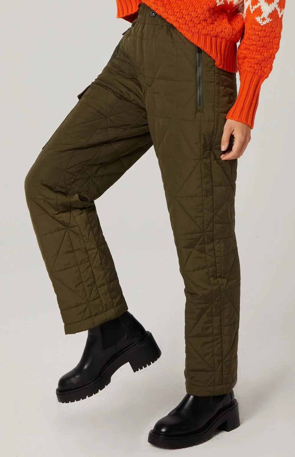 Cora Quilted Pant | Dark Moss