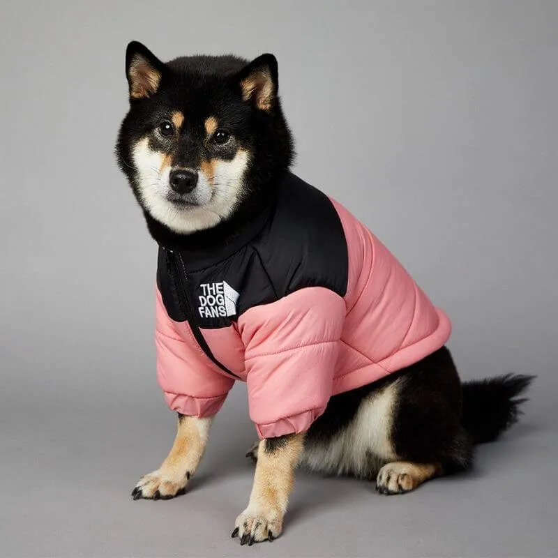 Dog Face Puffer Jacket – Warm Dog Winter Coat with Zipper Closure