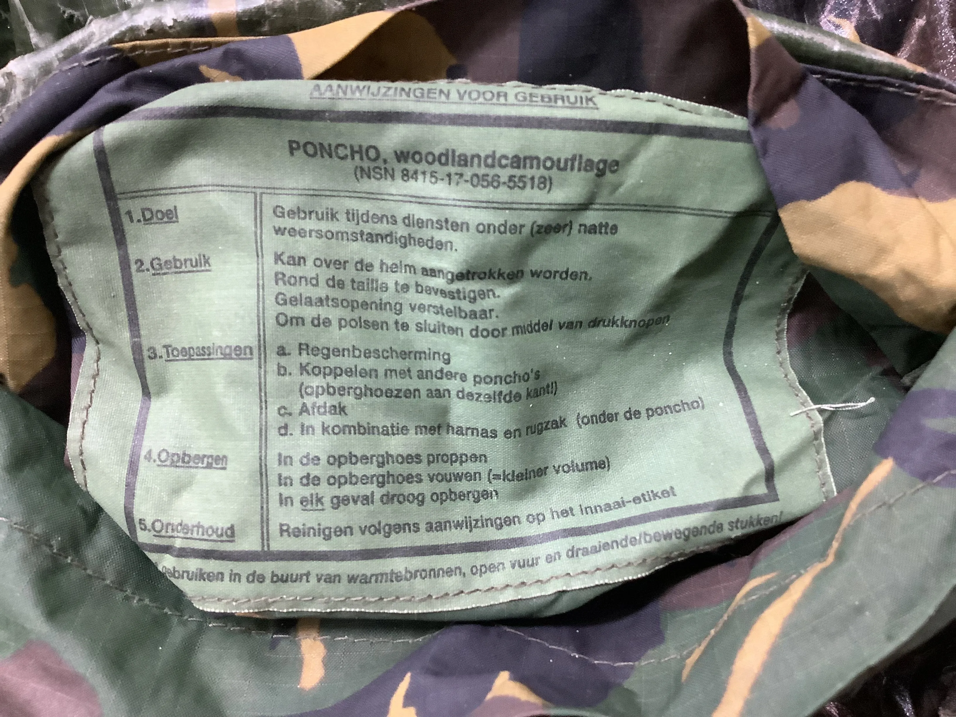 Dutch Army DPM Poncho and Poncho Liner (Used/2nd Hand)