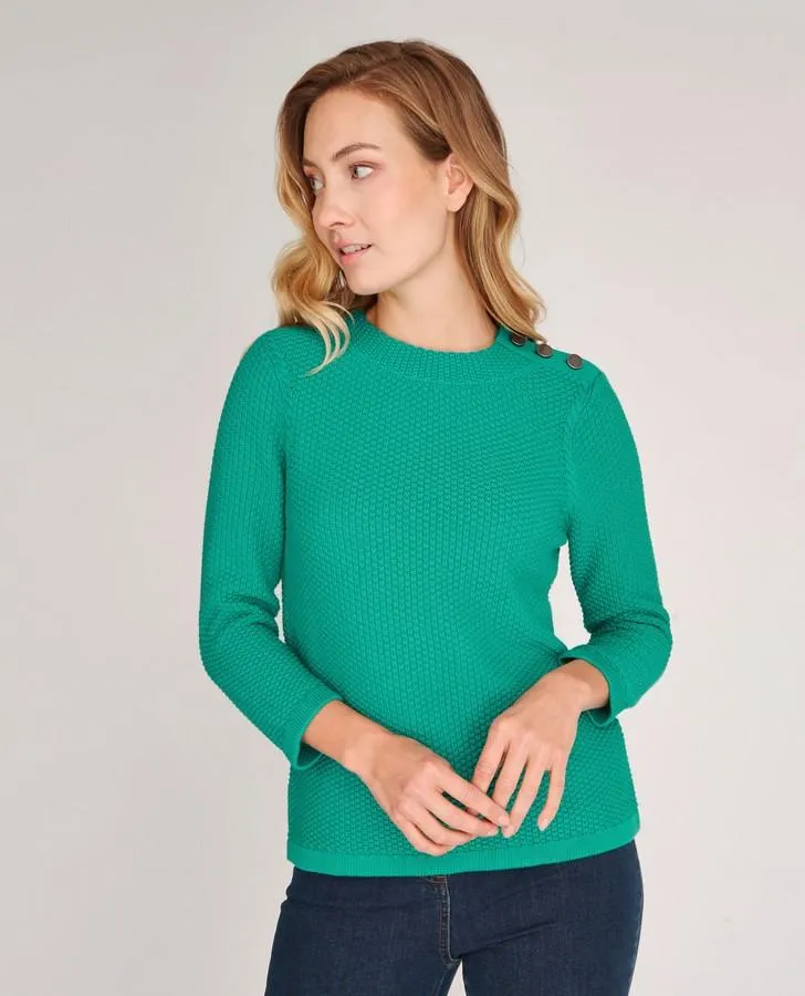 Eden Bardot Moss Stitch Sweater