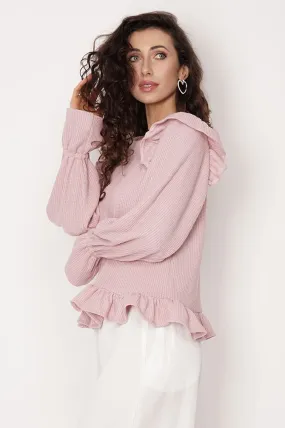 Edith Ruffle Sweater Light Pink