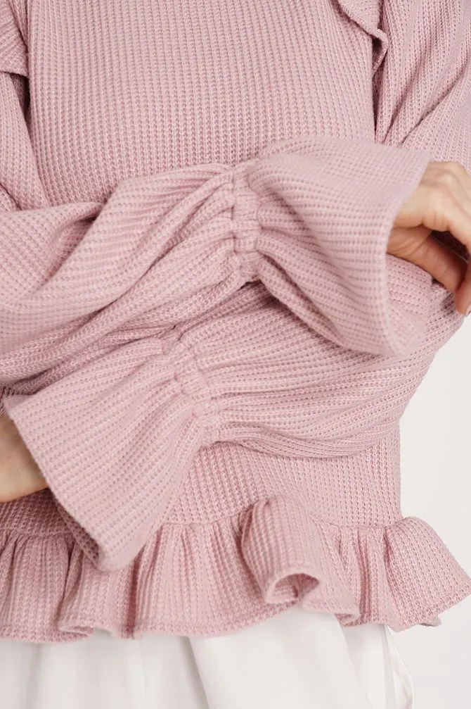 Edith Ruffle Sweater Light Pink