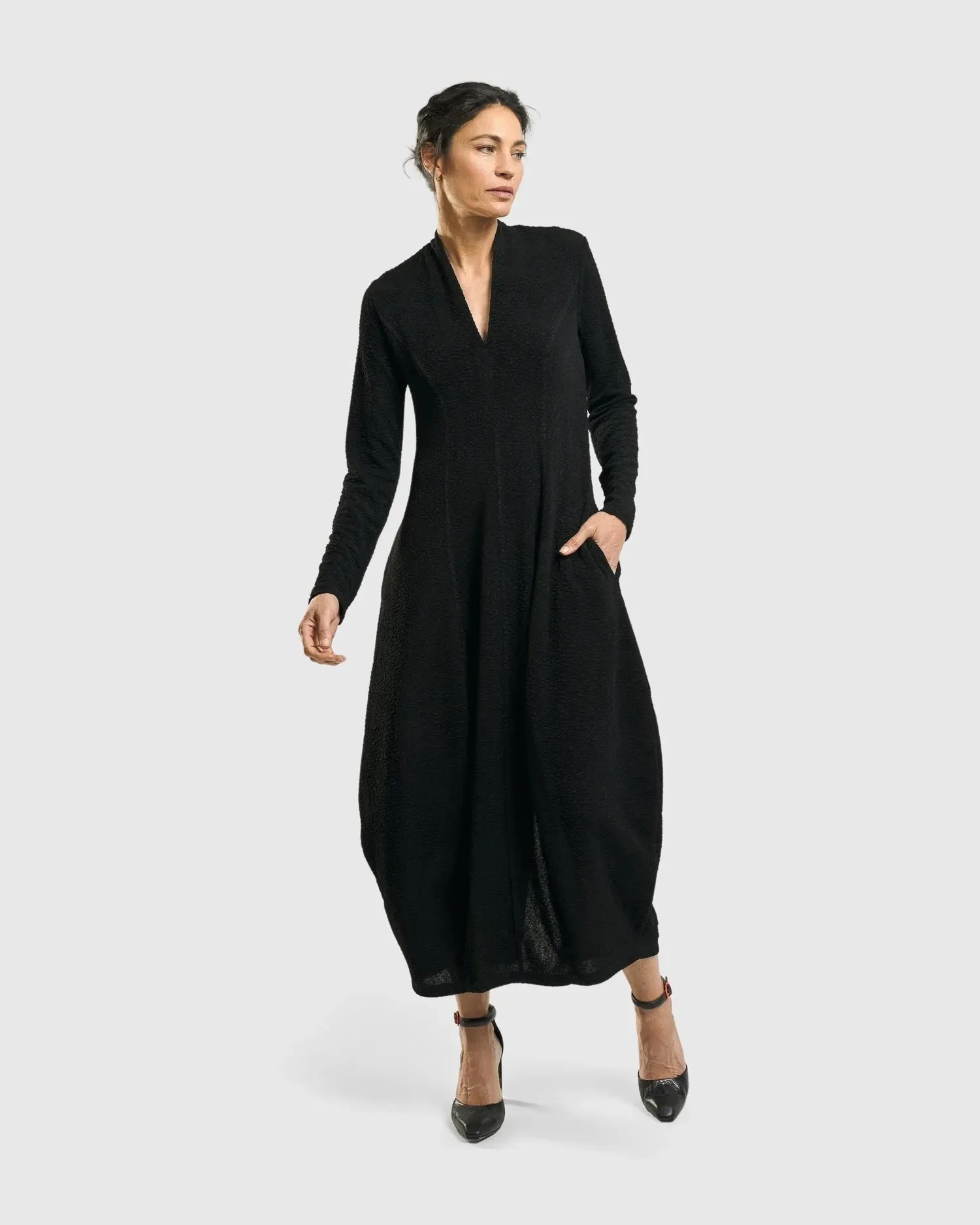 Elvira Cocoon Dress, Black