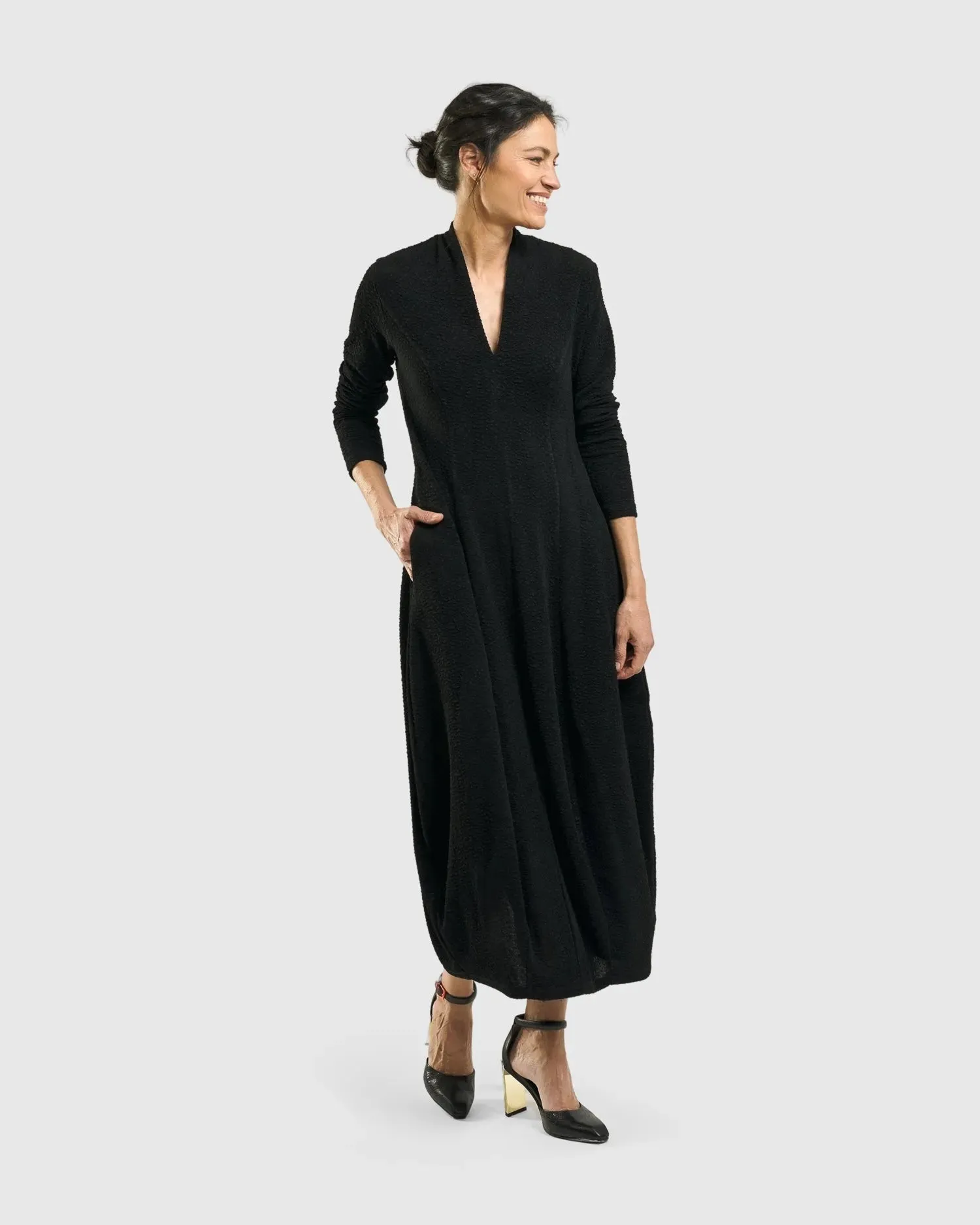 Elvira Cocoon Dress, Black