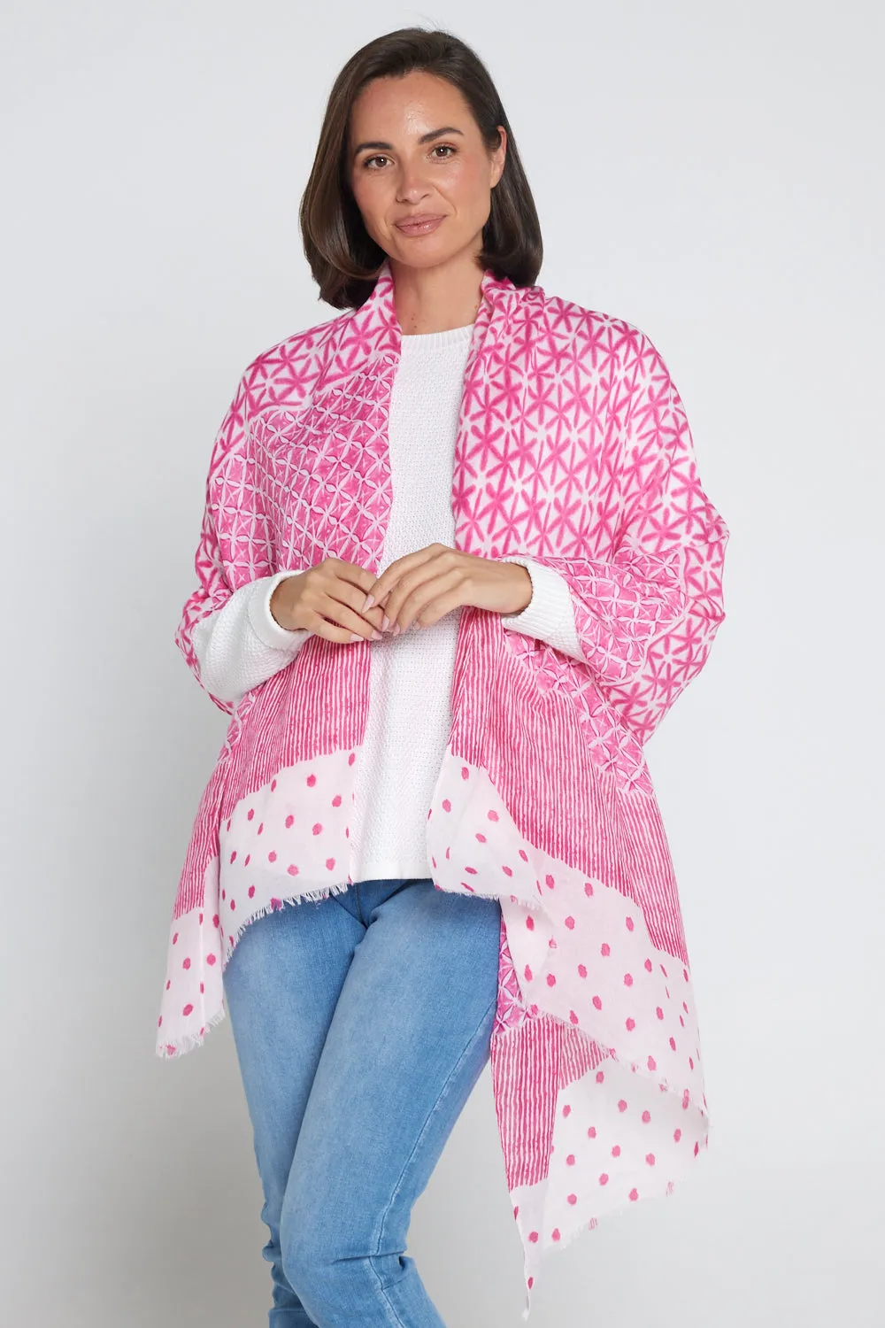 Evannah Wrap - Pink Spot/Stripe