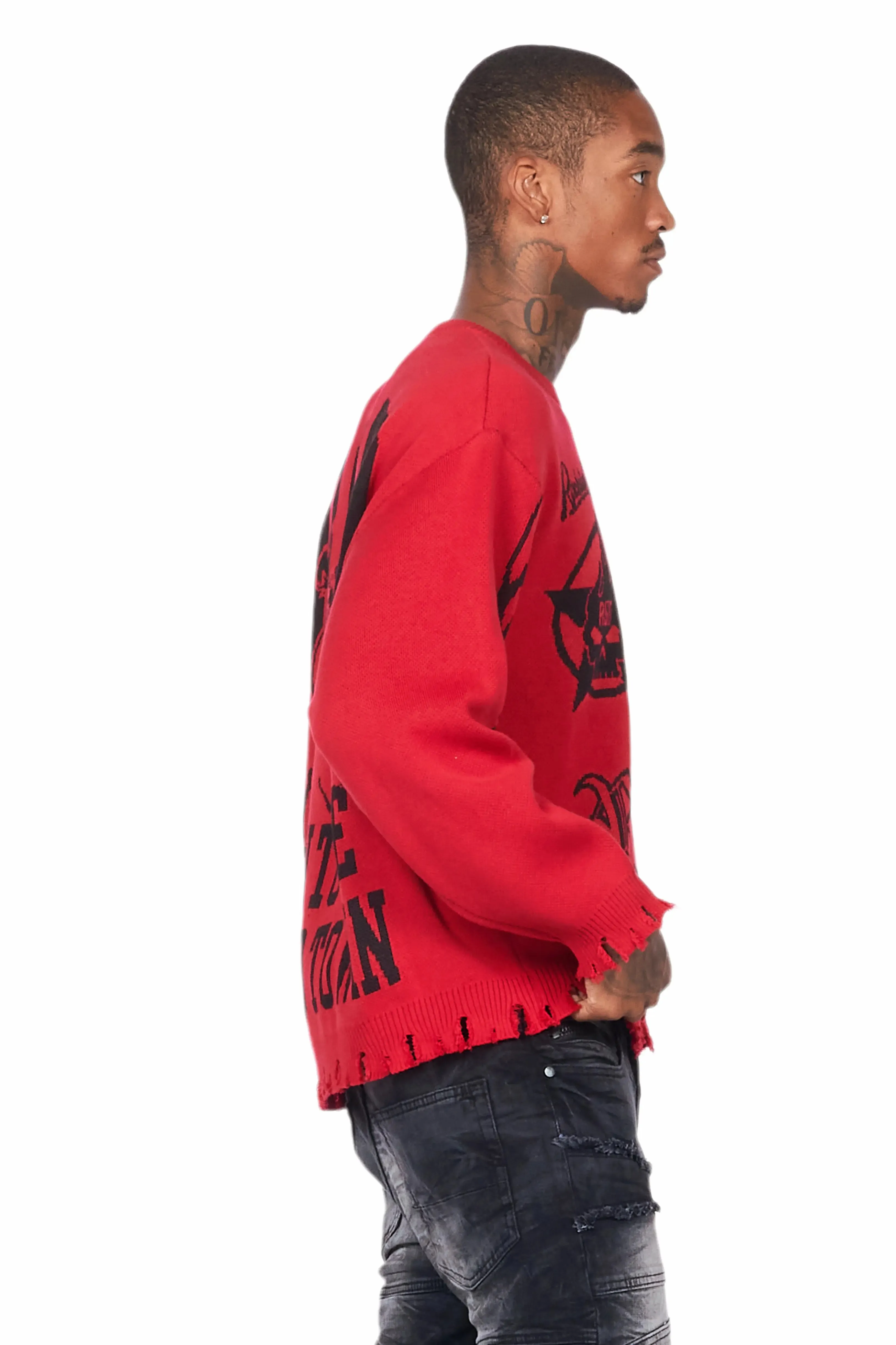 Fagan Red Knit Sweater