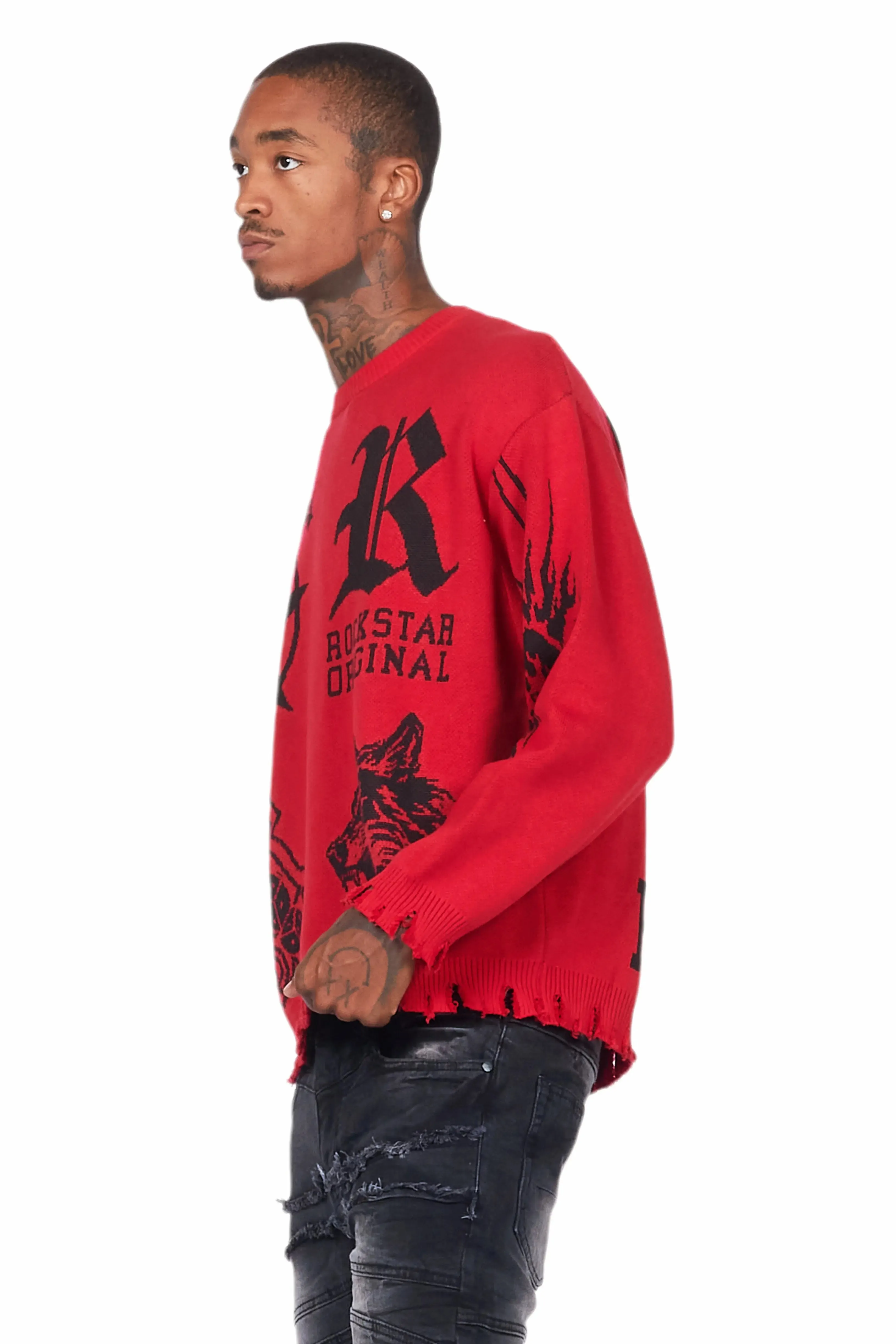 Fagan Red Knit Sweater