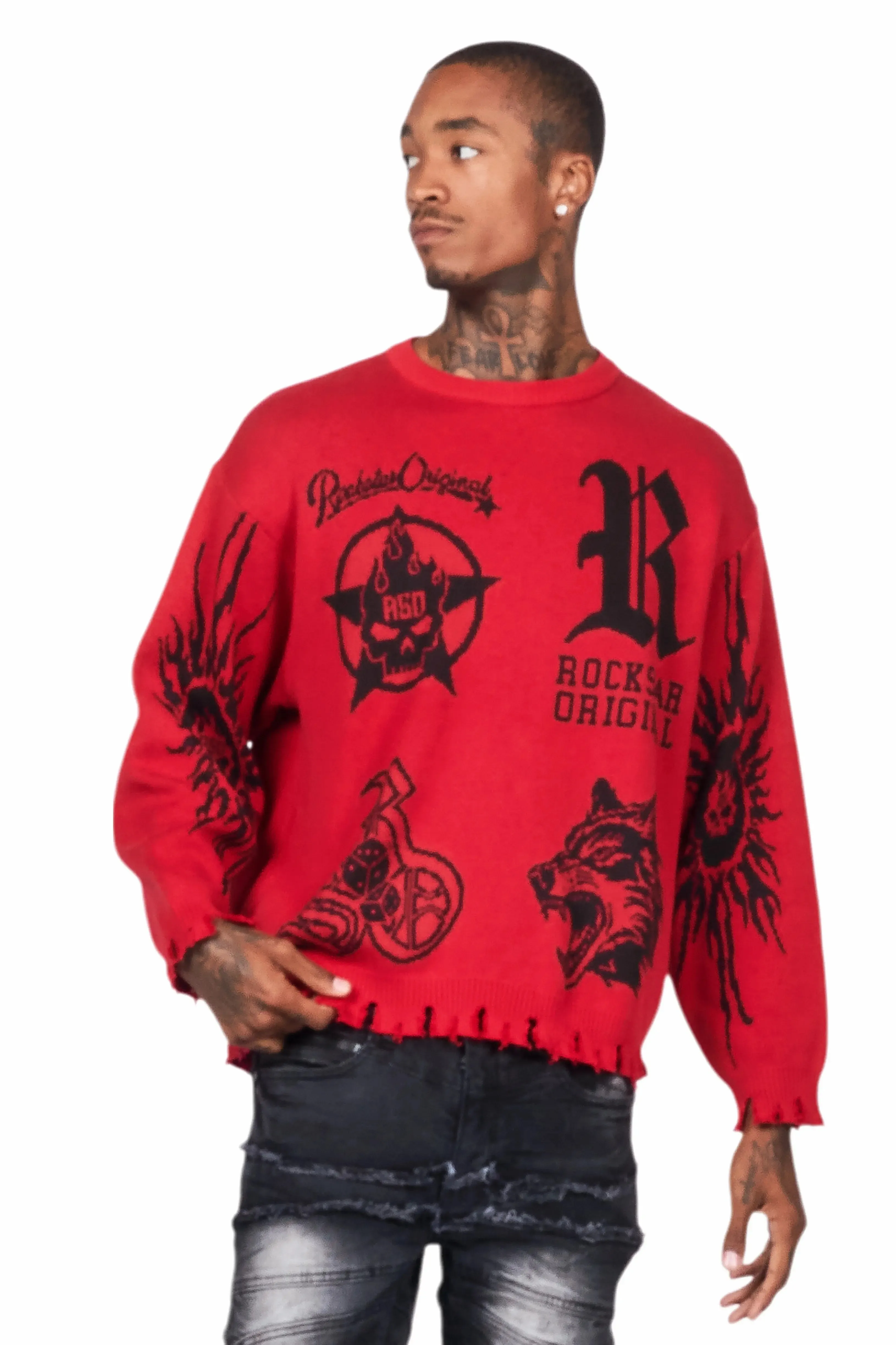 Fagan Red Knit Sweater