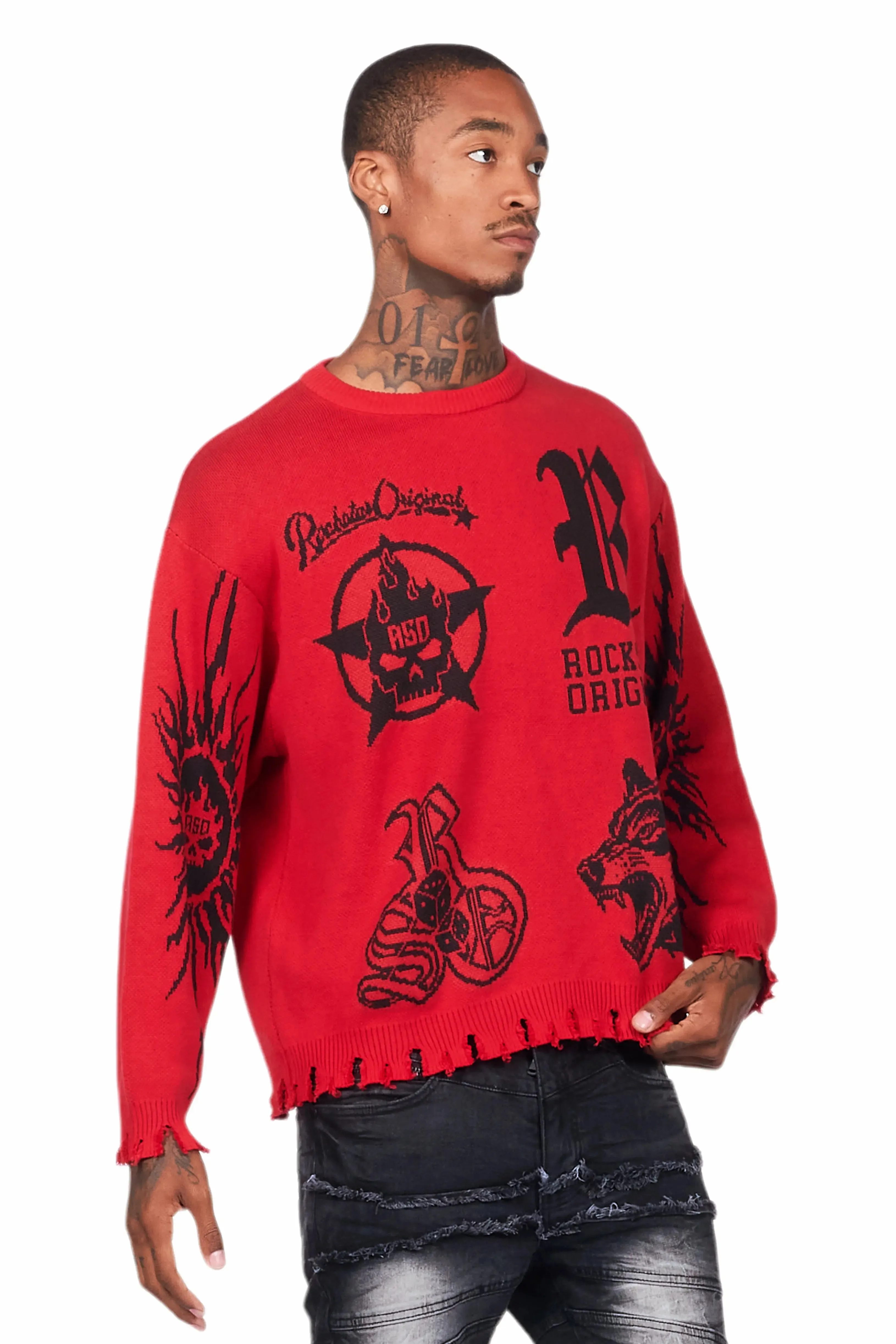 Fagan Red Knit Sweater