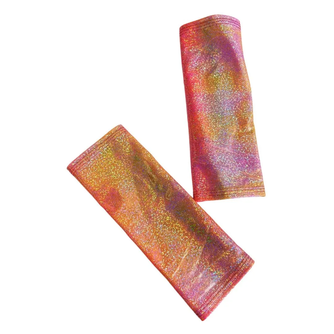 FESTIE BESTIE | Pink/Orange Holographic Gloves, Festival Accessories, Rave Gloves