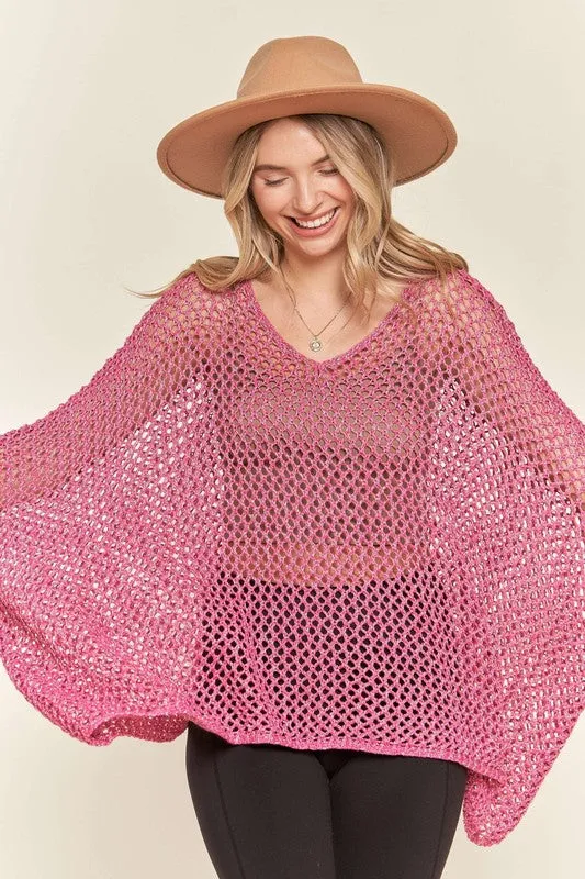 Fishnet Poncho Cover Up