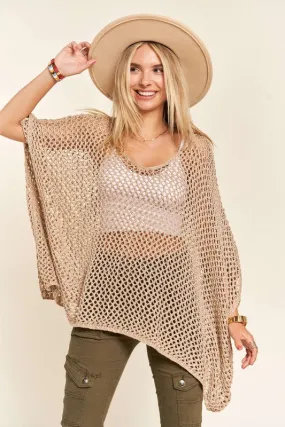 Fishnet Poncho Cover Up