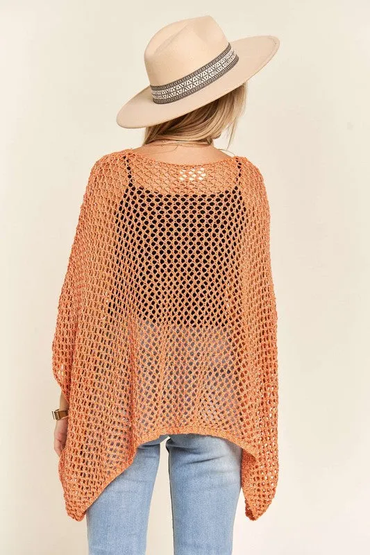 Fishnet Poncho Cover Up