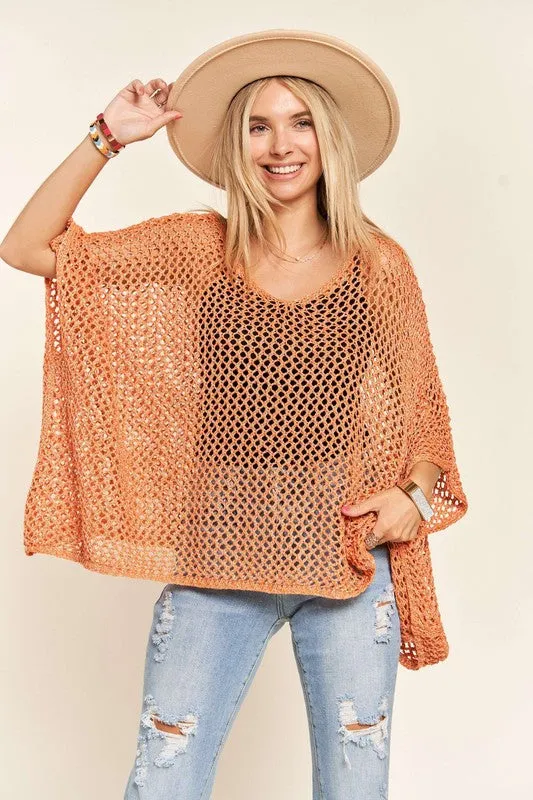 Fishnet Poncho Cover Up