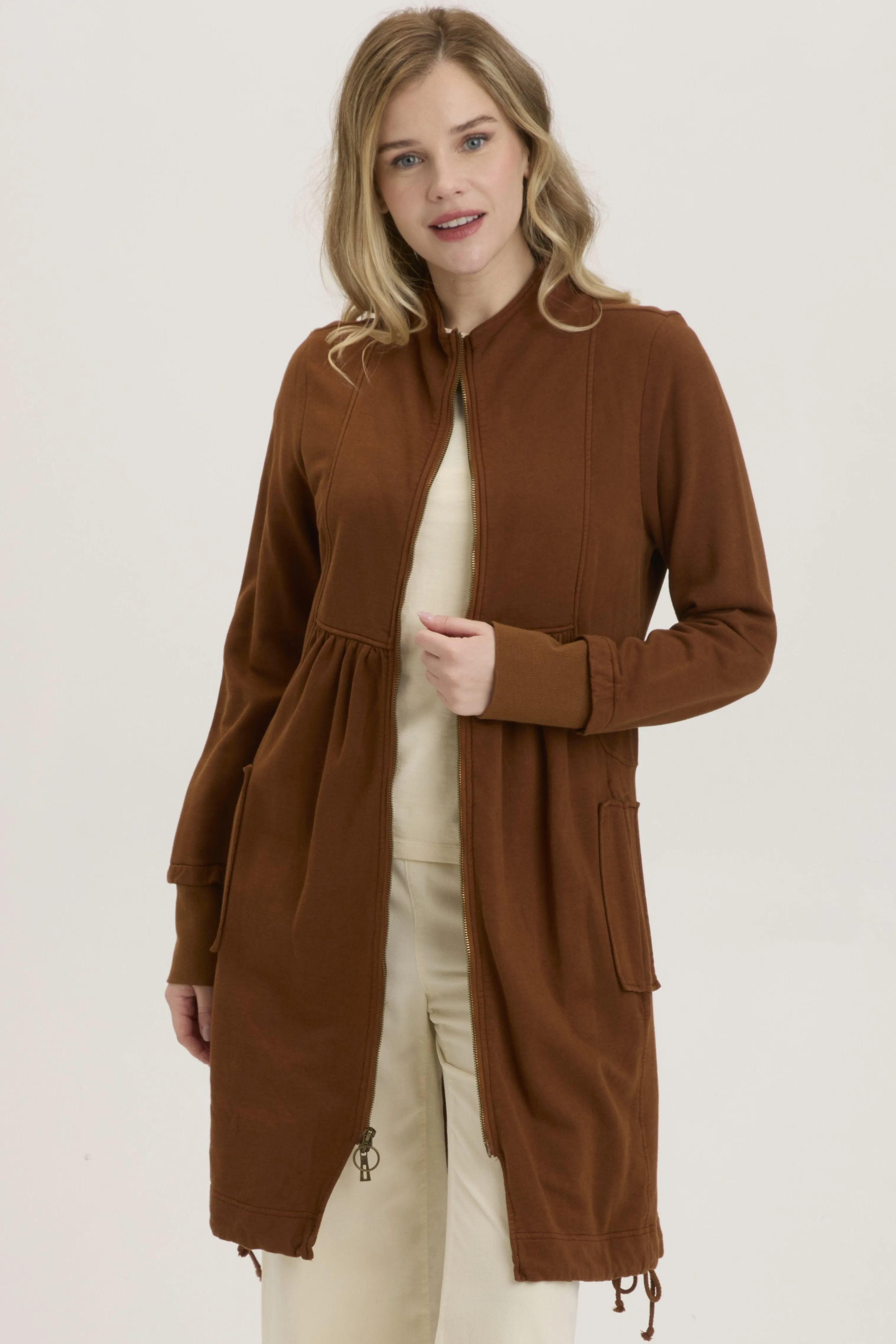 Fleece Funnel-Neck Coat