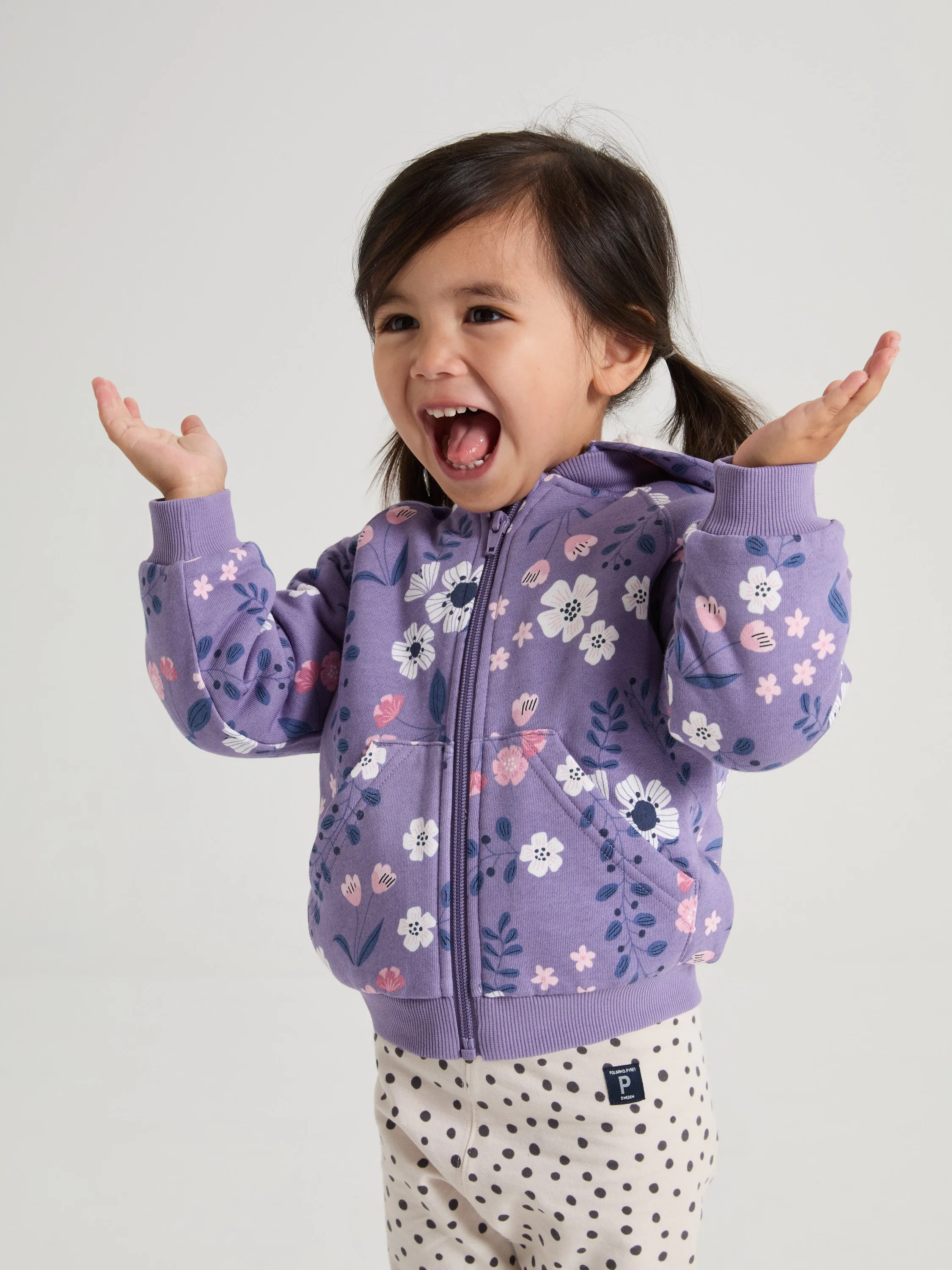 Fleece Lined Floral Kids Hoodie