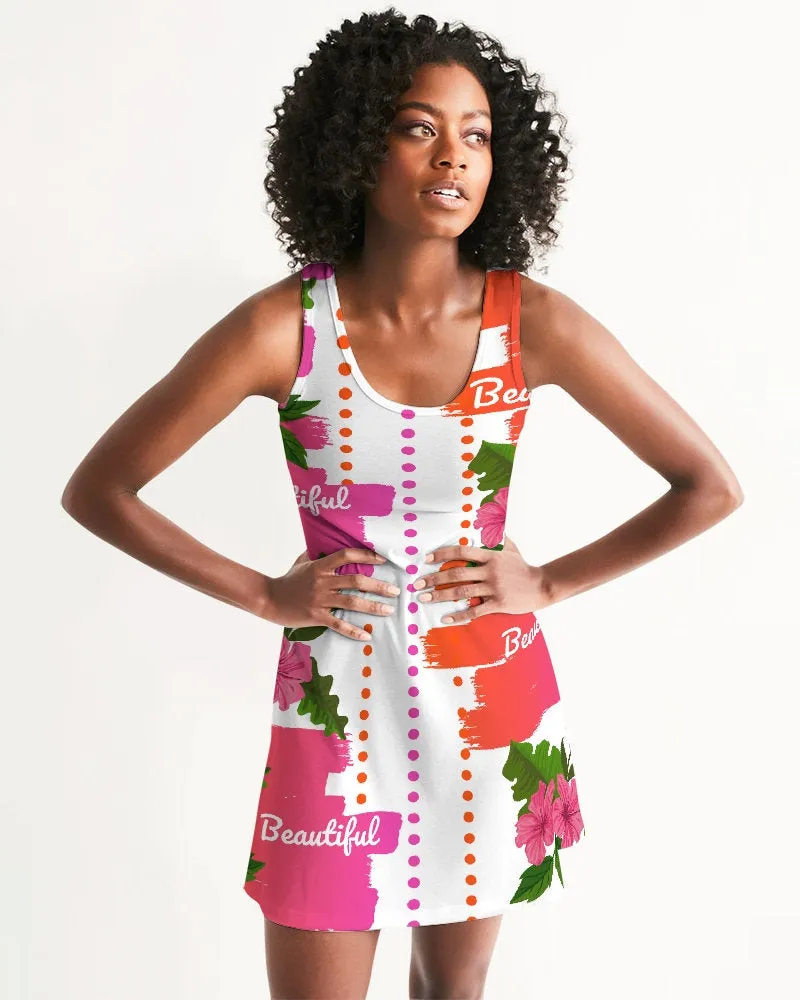 Floral Beautiful Graphic Print Racerback Dress