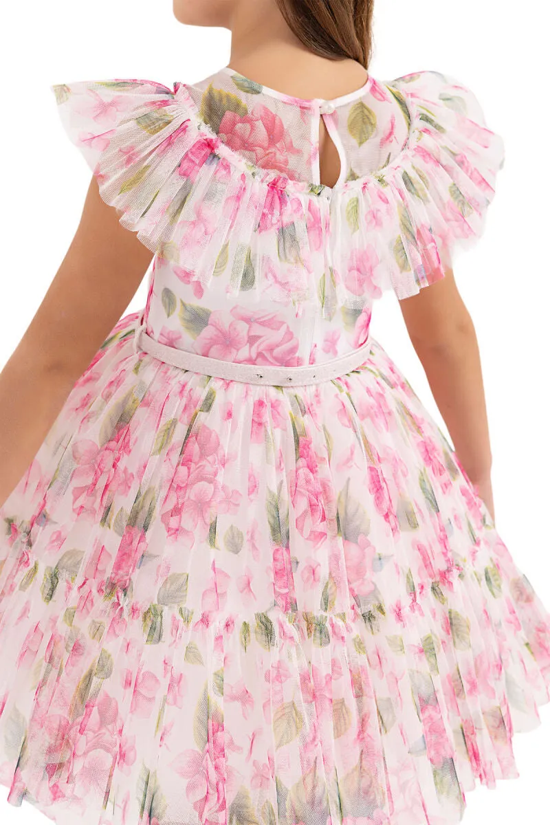 Floral Ruffled Dress - Pink