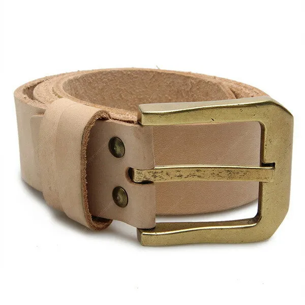 Full Grain Genuine Leather Belt Cowhide (Brass PAM Buckle)