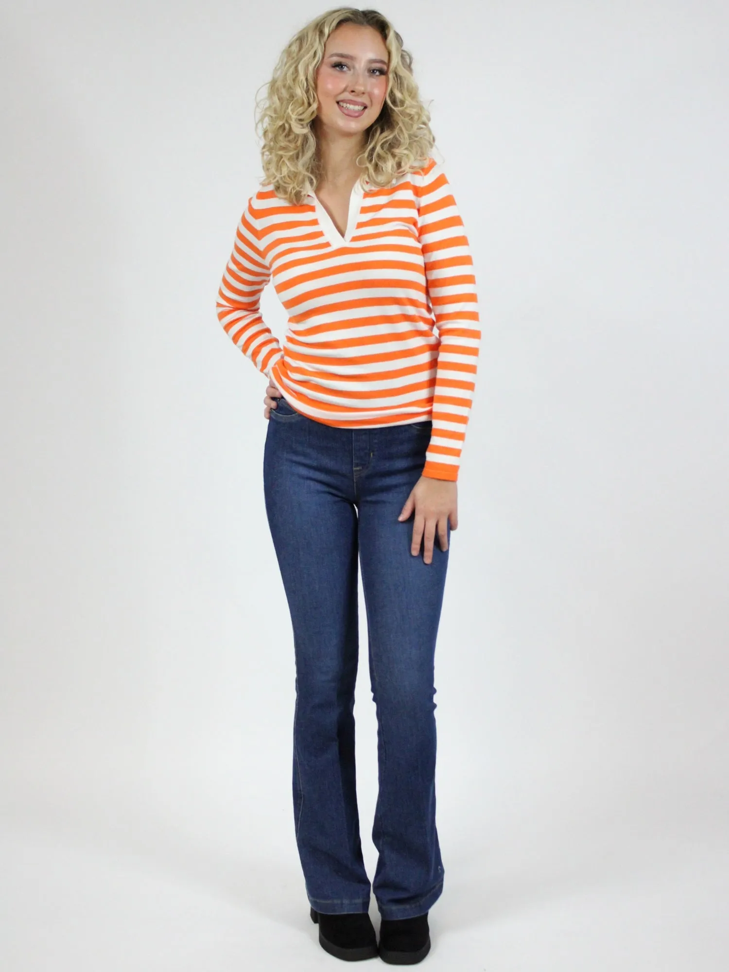 GBO Polo Long Sleeve Stripe Sweater