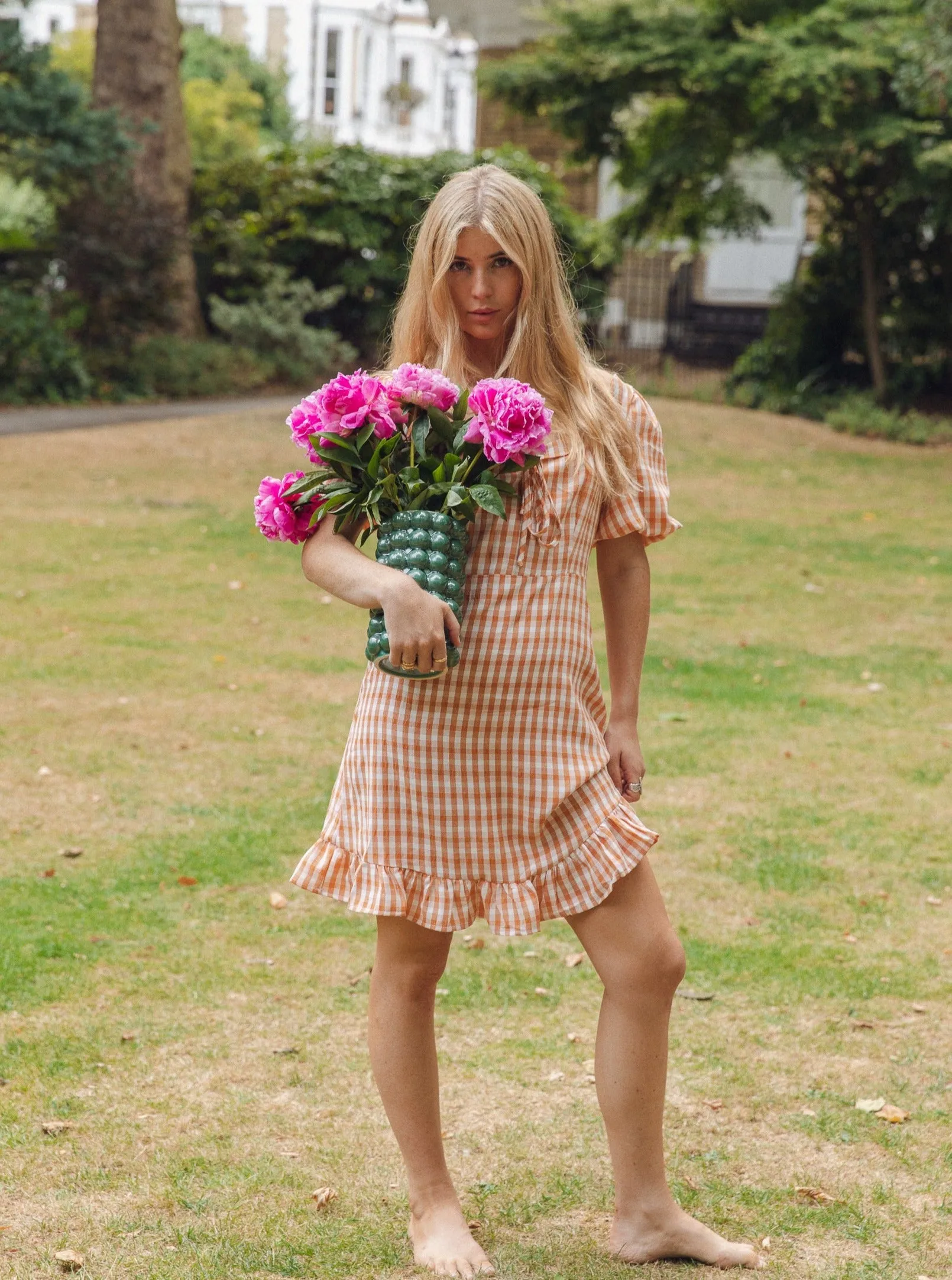 Gingham Dress | Terracotta