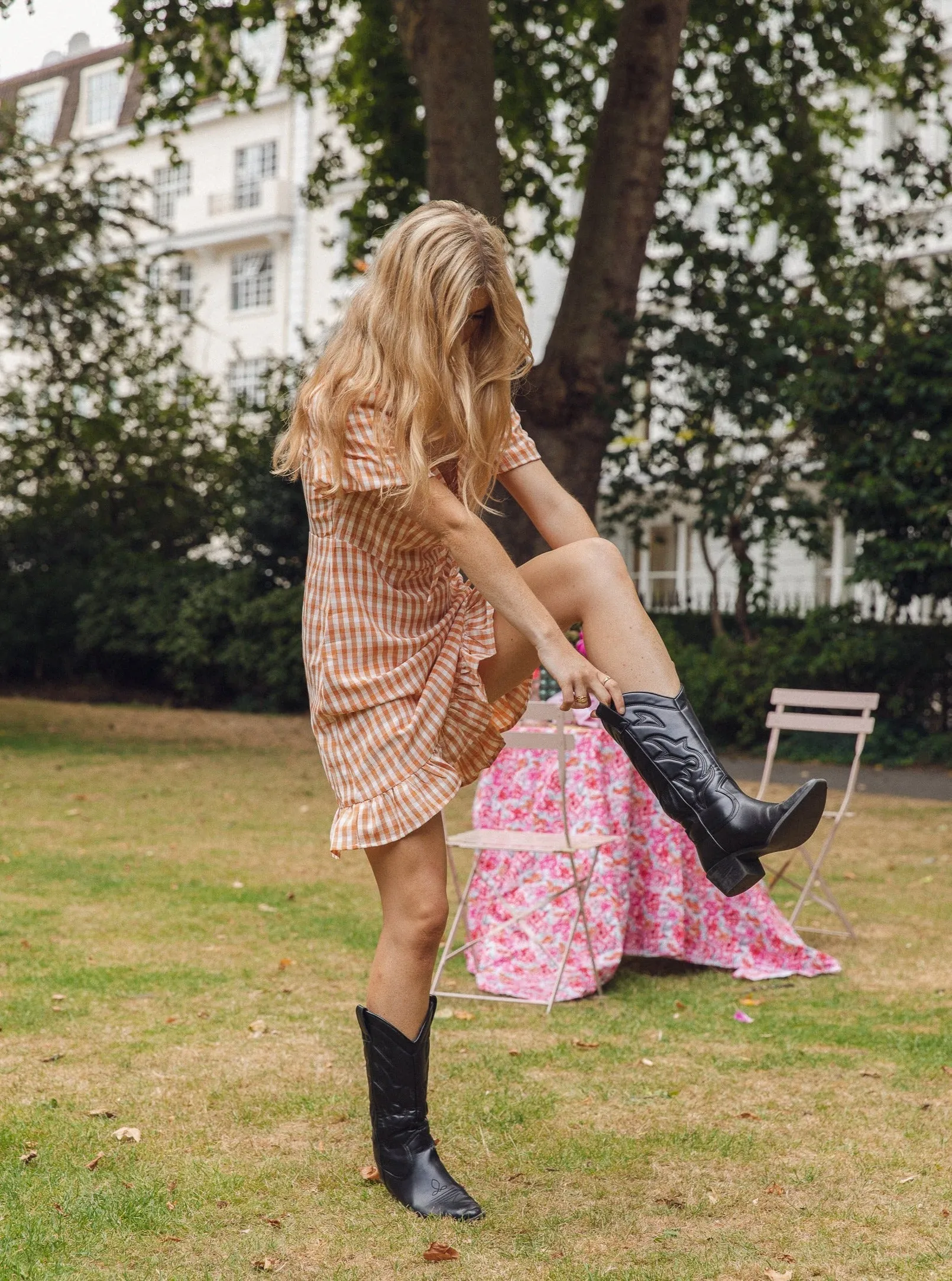 Gingham Dress | Terracotta