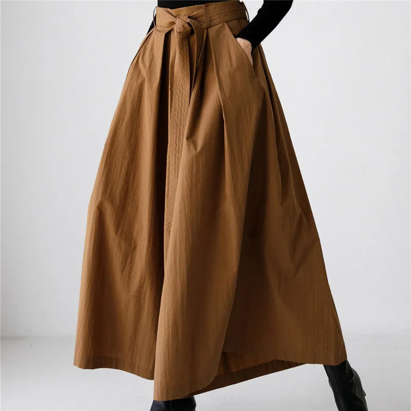 Girlary-shop 2000s fashion Plus Size Wide-Leg Pants Skirt 2024 Autumn New Elastic High Waist Pants BF Casual Student Slimming Flared Cropped Pants