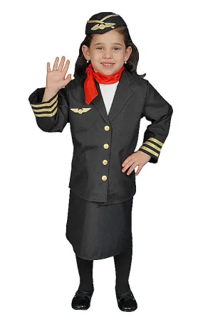 Girls Flight Attendant Costume