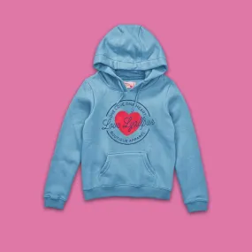 Girl's One Love One Heart Printed Pullover Hoodie