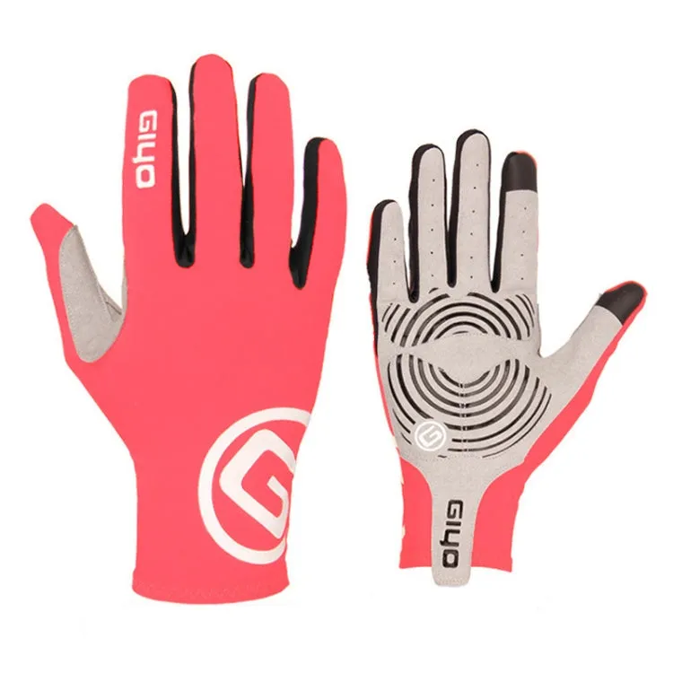 GIYO S-02 Bike Riding Long-finger Gloves, Size:L(Pink)