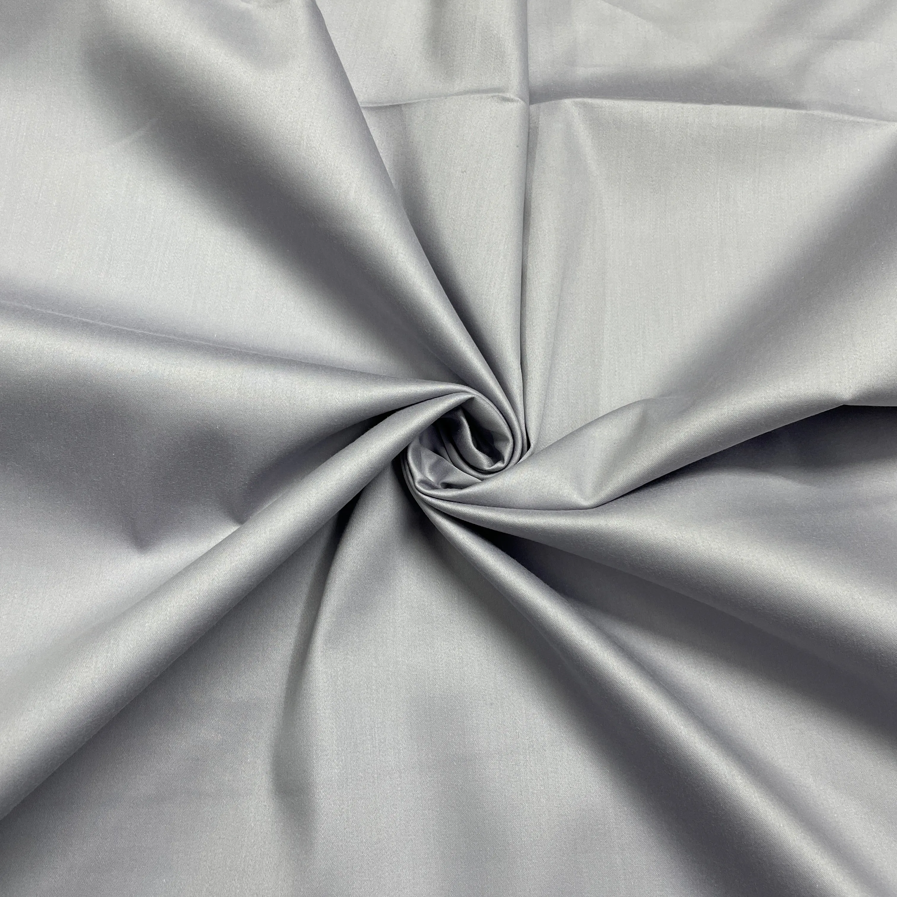 Grey Solid Premium Cotton Satin Fabric