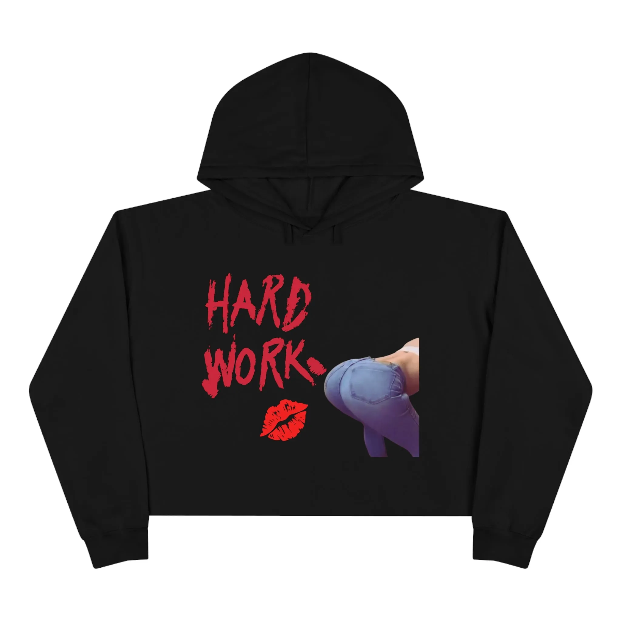 Hard Work Crop Hoodie