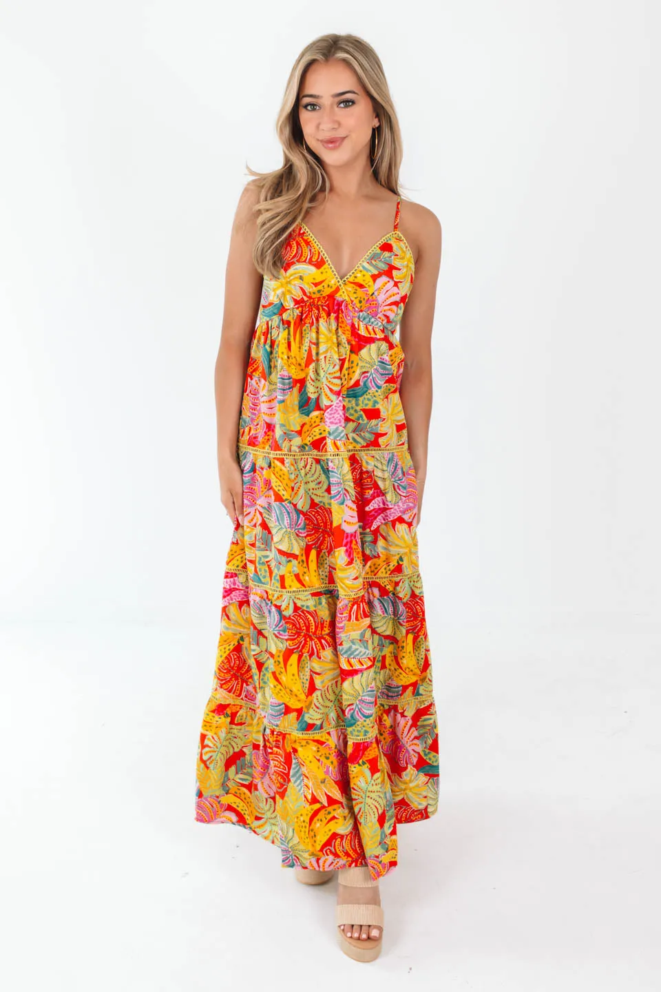 Havana Heat Maxi Dress - Yellow