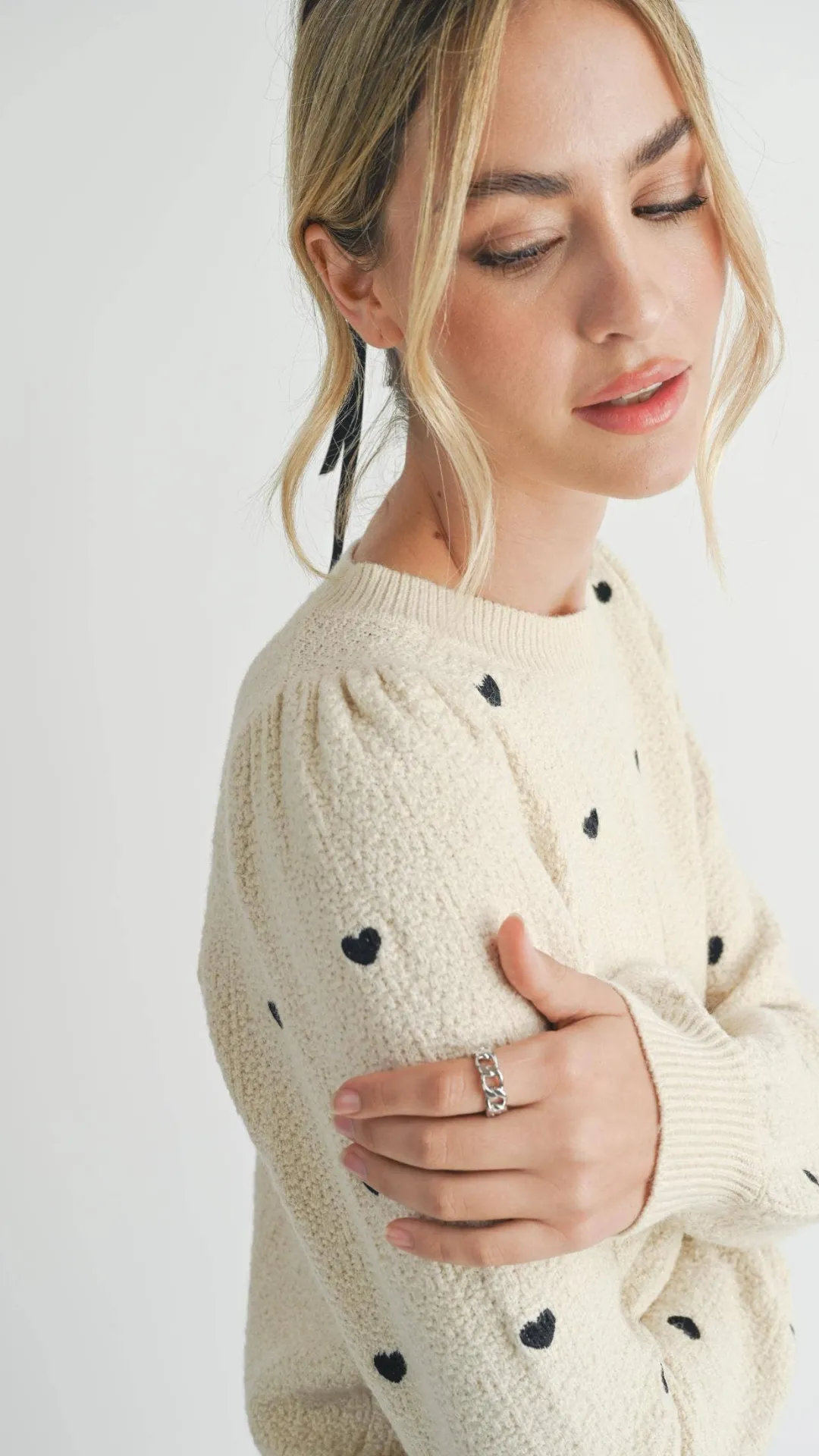 Heart Eyes Embroidered Sweater